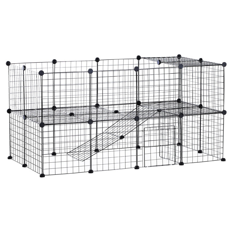 Pawhut Metal Mesh Small Animal House Kennel Crate Fence Pet Pen